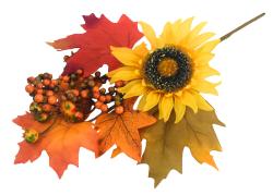 NOVOOO Deko Herbstzweig mit Sonnenblume bunt