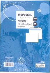NOVOOO Basic Kuverts C5 mit Haftstreifen 100 Stück weiß