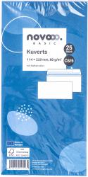 NOVOOO Basic Kuverts C6/5 mit Haftstreifen 25 Stück weiß