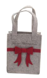 NOVOOO Seasons Filztasche Frohe Weihnachten mit roter Schleife