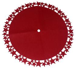 NOVOOO Seasons Christbaum-Decke mit Sternen aus Filz rot