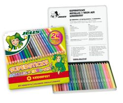 JOLLY Buntstifte Supersticks Classic: Metallic + Neonmix kinderfest 24er