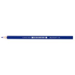 Dunkelblauer Buntstift mit spitzer Mine. Beschriftung mit Farbe und Barcode.