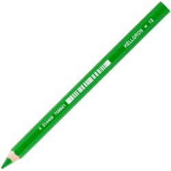 Grüner Farbstift mit spitzem Ende. Beschriftung auf dem Stift zeigt die Farbe und Nummer.