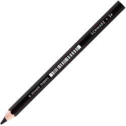 Schwarzer Bleistift mit der Aufschrift 'SCHWARZ = 24'. Die Mine ist spitz und die Oberfläche glänzend.