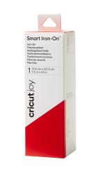 Verpackung für Smart Iron-On Folie. Weißer Karton mit rotem und grauem Design. Maße: 13,9 cm x 60,9 cm. Verwendung: Thermotransferfolie.