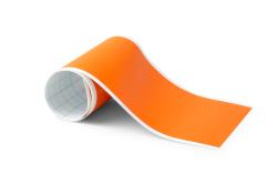 Verpackung von Smart Vinyl in orange. Maße sind 13,9 cm x 121,9 cm.