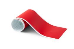 Verpackung für Smart Vinyl von Cricut Joy. Rote Vinylrolle, Maße 13.9 cm x 121.9 cm. Permanent, geeignet für Bastelprojekte.