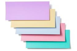 Verpackung für Smart Paper Sticker Cardstock. Enthält verschiedene pastellfarbene Papiere.