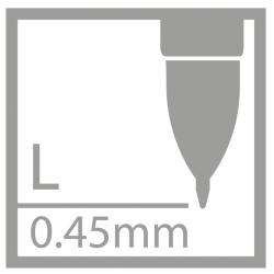 schwarzer Kugelschreiber mit abnehmbarem Deckel. Gummierte Griffzone, Metallspitze. Markierung 'Exam Grade' sichtbar.