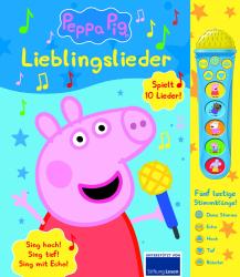 Peppa Pig - Lieblingslieder - Mikrofonbuch - Pappbilderbuch mit abnehmbarem Mikrofon mit 5 lustigen Stimmklängen und 10 Melodien - Peppa Wutz