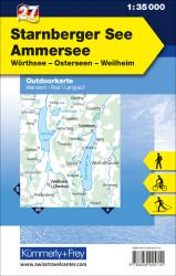 Kümmerly+Frey Outdoorkarte Deutschland 27 Starnberger See, Ammersee 1:35.000