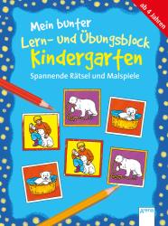 Friederike Barnhusen: Mein bunter Lern- und Übungsblock, Kindergarten: Spannende Rätsel und Malspiele - Taschenbuch