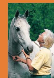 Buchcover mit dem Titel 'Die Persönlichkeit Ihres Pferdes'. Eine Frau mit grauen Haaren steht neben einem braunen Pferd.
