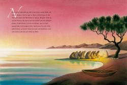 Buchcover mit dem Titel 'Die Ostergeschichte'. Bunte Illustration von Menschen mit Palmzweigen und einer Stadt im Hintergrund.