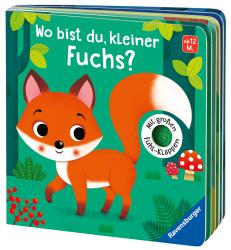 Buchcover mit Titel 'Wo bist du, kleiner Elefant?'. Abgebildet ist ein blauer Elefant in einer bunten Landschaft.