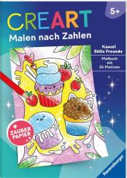 Ravensburger CreArt Malen nach Zahlen ab 5: Kawaii Süße Freunde, Malbuch, 24 Motive, Zauberpapier - Taschenbuch