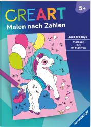 Ravensburger CreArt Malen nach Zahlen ab 5: Zauberponys, Malbuch, 24 Motive - Taschenbuch