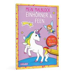 Mein Malblock: Einhörner & Feen - Taschenbuch