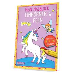 Mein Malblock: Einhörner & Feen - Taschenbuch