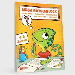 Jasmin Riter: Rätseln für Kinder ab 8: Mega Rätselblock - Zahlenrätsel, Labyrinthe, Teekesselchen, Wortknobeleien, Quizfragen - Taschenbuch