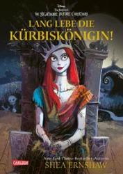 Buchcover mit dem Titel 'Lang lebe die Kürbiskönigin!'. Abbildung einer Figur mit roten Haaren und einem gruseligen, aber stilvollen Design.