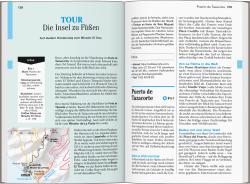 Buchcover für Reiseführer über La Palma. Landschaft mit Bergen, Bäumen und Wanderern.