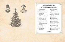 Zwei schwarz-weiße Illustrationen von Männern mit Schnurrbärten und Hüten, eine mit Zylinder, die andere mit Bowler. Zwischen ihnen eine Weihnachtsbaum-Illustration.