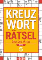 Buchcover mit dem Titel 'Kreuzworträtsel'. Gelber Hintergrund mit großen, roten Buchstaben.
