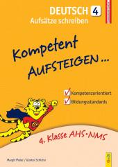 Buchcover mit dem Titel 'Deutsch 4 Aufsätze schreiben'. Gelber Hintergrund mit einem cartoonhaften Löwen.