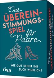 Spielverpackung mit dem Titel 'Das Übereinstimmungsspiel für Paare'. Grafiken von Turnschuhen und High Heels.