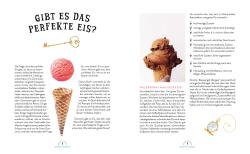 Buchcover mit dem Titel 'Eis aus dem Wunderland'. Bunte Eiskugel auf einer Waffel, pinker Hintergrund.