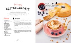 Buchcover mit dem Titel 'Eis aus dem Wunderland'. Bunte Eiskugel auf einer Waffel, pinker Hintergrund.