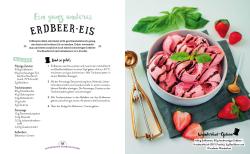 Buchcover mit dem Titel 'Eis aus dem Wunderland'. Bunte Eiskugel auf einer Waffel, pinker Hintergrund.