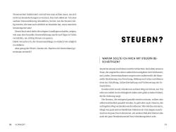 Buchcover mit dem Titel 'Sei doch nicht besteuert'. Bild eines lächelnden Mannes mit Brille, Hintergrund in hellblau.