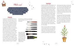 Zwei Seiten eines Dokuments über Aquarellmalerei. Informationen zu Pinseln und Papier für die Kunst.