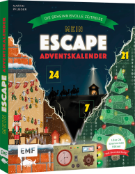 Adventskalender mit weihnachtlichem Design, 24 Türchen, aufklappbar. Enthält Rätsel und Decoderfolie für Überraschungen.