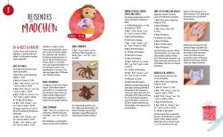 Anleitung zum Häkeln eines reisenden Mädchens. Enthält Schritte für Kopf, Körper, Arme und Rucksack.