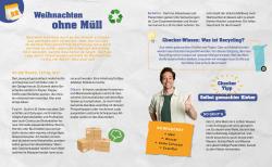Informationsblatt über umweltfreundliches Weihnachten. Tipps zur Müllvermeidung und Recycling.