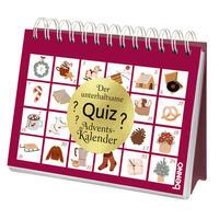 Adventskalender mit Quizfragen. Enthält 24 Kästchen mit weihnachtlichen Motiven.