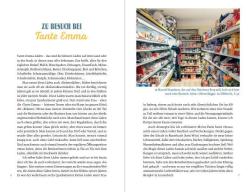 Buchcover mit dem Titel 'Tante Emma lebt'. Darstellung eines Ladens mit einer Tür und einem gelben Vordach.
