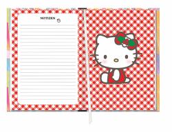 Schülerkalender für 2025/2026. Auf dem Cover ist eine Hello Kitty Figur mit buntem Hintergrund.