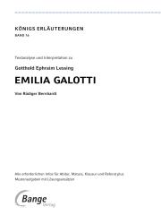 Gotthold Ephraim Lessing: Emilia Galotti von Gotthold Ephraim Lessing - Textanalyse und Interpretation