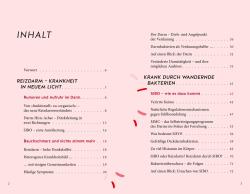 Buchcover mit dem Titel 'Endlich Heilung für den Reizdarm'. Abbildung eines Darms in einer Lupe, Hintergrund in sanften Farben.