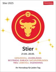 Robert Satorius: Stier Sternzeichenkalender 2025 - Tagesabreißkalender - Ihr Horoskop für jeden Tag