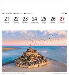 Bretagne & Normandie Sehnsuchtskalender 2025 - Wochenkalender mit 53 Postkarten