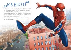 Buchcover mit dem Titel 'Coole 5-Minuten-Geschichten'. Abgebildet sind Spider-Man und andere Charaktere in einem comicartigen Stil.