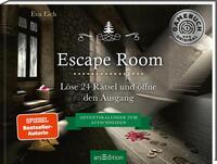 Buchcover mit dem Titel 'Escape Room'. Es zeigt eine Treppe in einem alten, dunklen Raum.