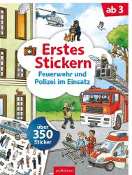 Erstes Stickern - Feuerwehr und Polizei im Einsatz - Taschenbuch