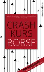 Buchcover mit dem Titel 'Crashkurs Börse'. Rote Hintergrundfarbe mit schwarzen geometrischen Mustern.